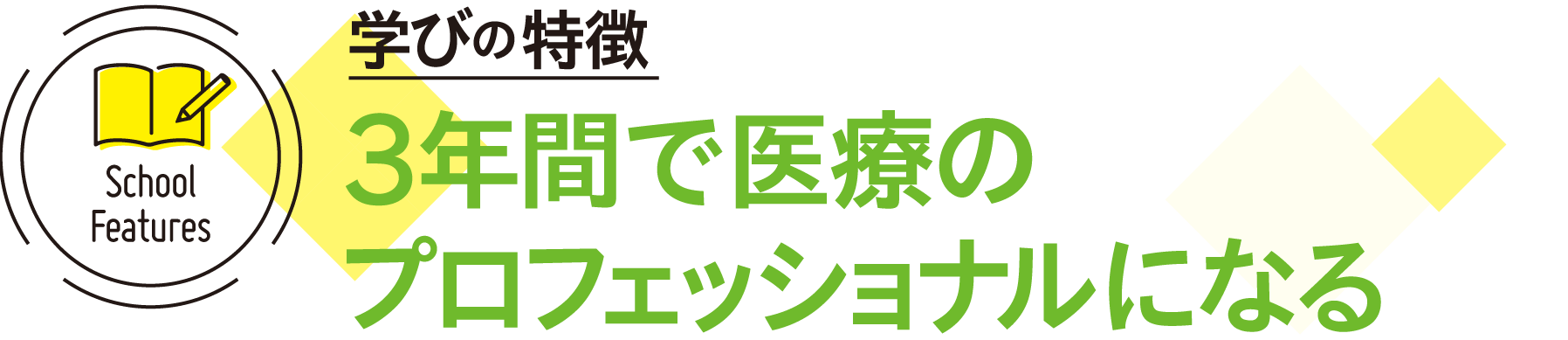 学びの特徴 3年間で医療のプロフェッショナルになる